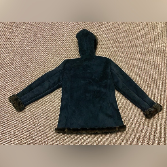 Women’s Small Jones New York Faux Suede Faux Fur Hooded Jacket - Picture 8 of 16
